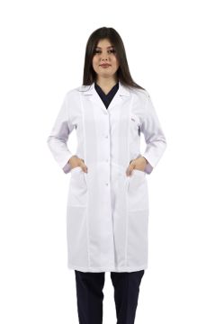 Gömlek Yaka Uzun Boy Kadın Doktor-Öğretmen Önlüğü