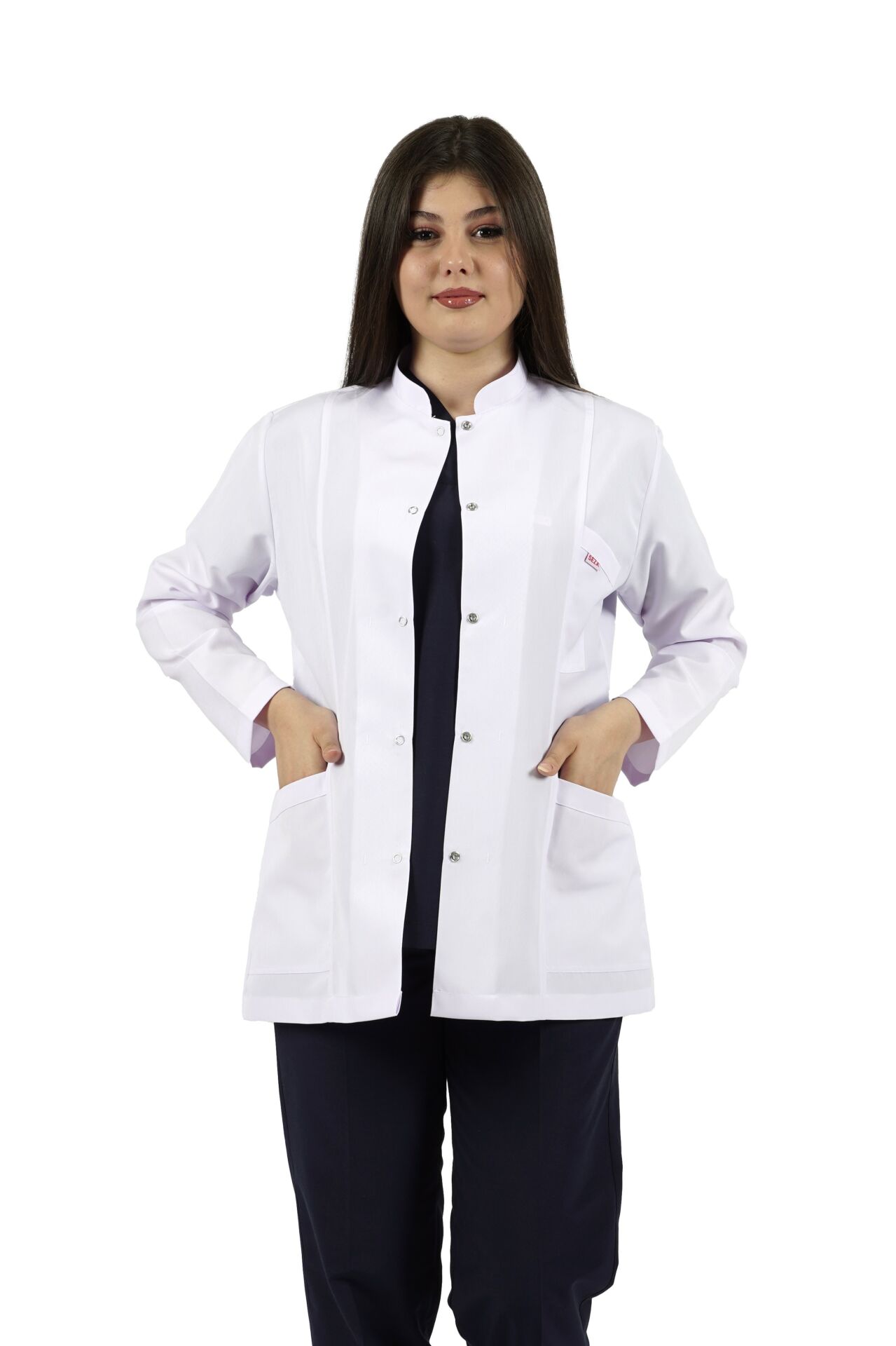 Hakim Yaka Ceket Boy Kadın Doktor-Öğretmen Önlüğü