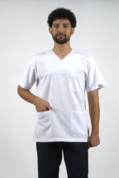 Zarf Yaka Alpaka Erkek Scrubs Doktor Hemşire Forma Üst