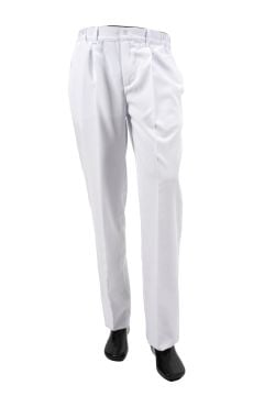 AŞÇI ERKEK BEYAZ PANTOLON - Kemerli