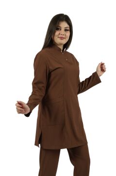 LİKRALI TESETTÜR FORMA TAKIM - Kahve