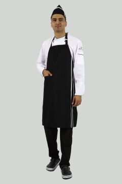 ASKILI ÖNLÜK (Ayar Tokalı) - Siyah / Beyaz Biyeli