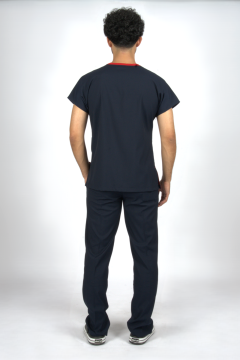 Lacivert Premium Flex Unisex Likralı Scrubs Doktor Hemşire Üniforma Takım