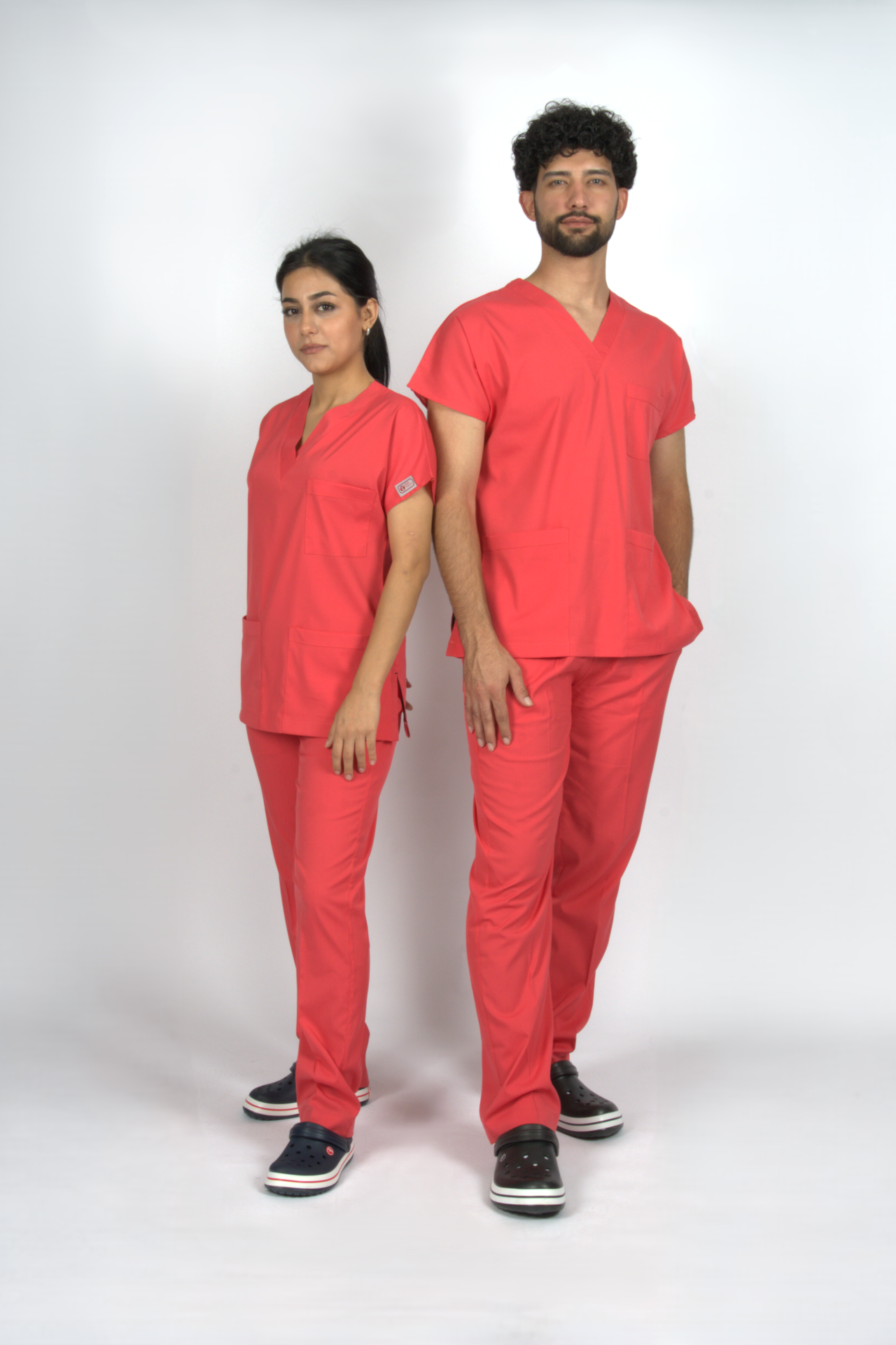 Nar Çiçeği Premium Flex Unisex Likralı Scrubs Doktor Hemşire Üniforma Takım