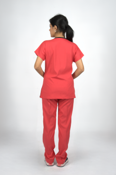 Nar Çiçeği Premium Flex Unisex Likralı Scrubs Doktor Hemşire Üniforma Takım