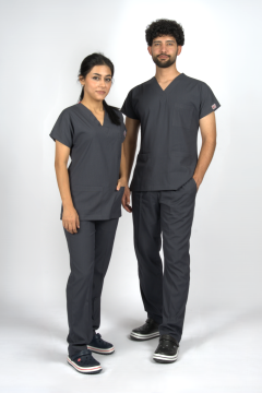 Füme Premium Flex Unisex Likralı Scrubs Doktor Hemşire Üniforma Takım