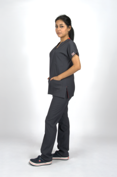 Füme Premium Flex Unisex Likralı Scrubs Doktor Hemşire Üniforma Takım