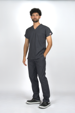 Füme Premium Flex Unisex Likralı Scrubs Doktor Hemşire Üniforma Takım