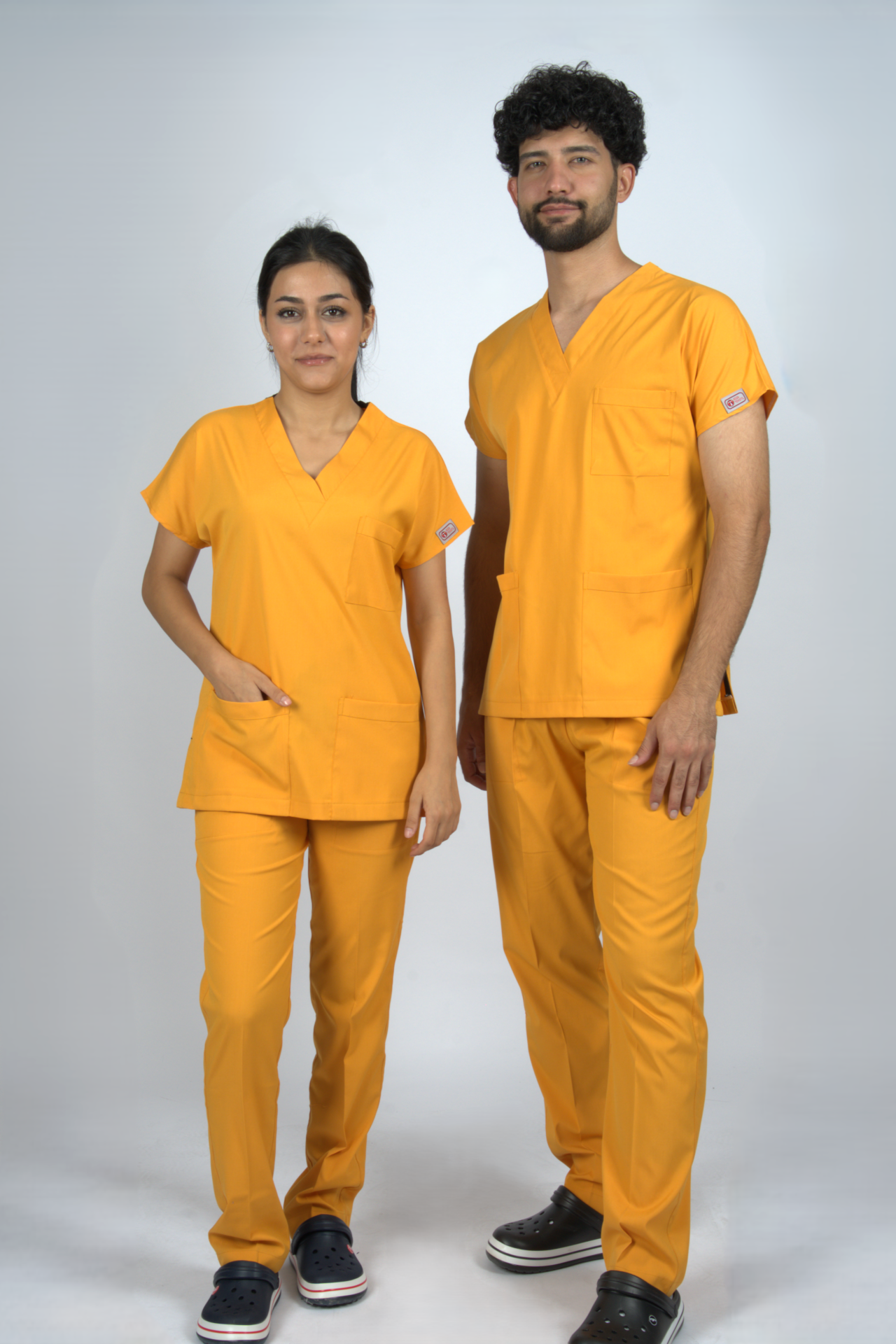 Hardal Premium Flex Unisex Likralı Scrubs Doktor Hemşire Üniforma Takım