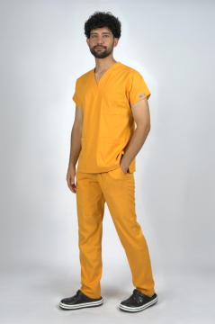 Hardal Premium Flex Unisex Likralı Scrubs Doktor Hemşire Üniforma Takım