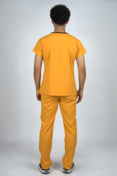 Hardal Premium Flex Unisex Likralı Scrubs Doktor Hemşire Üniforma Takım