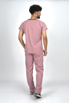 Gül Kurusu Premium Flex Unisex Likralı Scrubs Doktor Hemşire Üniforma Takım