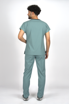 Filiz Yeşili Premium Flex Unisex Likralı Scrubs Doktor Hemşire Üniforma Takım