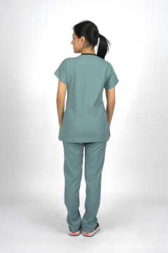 Filiz Yeşili Premium Flex Unisex Likralı Scrubs Doktor Hemşire Üniforma Takım