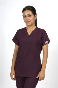Mürdüm Premium Flex Likralı Unisex Scrubs Doktor Hemşire Forma Üst