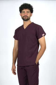 Mürdüm Premium Flex Likralı Unisex Scrubs Doktor Hemşire Forma Üst