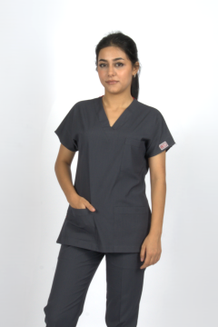 Füme Premium Flex Likralı Unisex Scrubs Doktor Hemşire Forma Üst