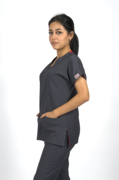 Füme Premium Flex Likralı Unisex Scrubs Doktor Hemşire Forma Üst
