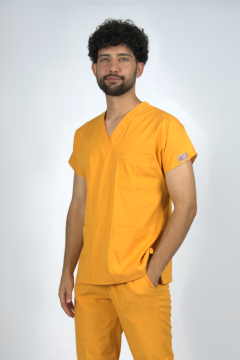 Hardal Premium Flex Likralı Unisex Scrubs Doktor Hemşire Forma Üst