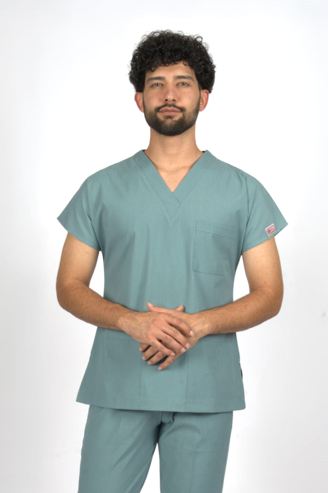 Filiz Yeşili Premium Flex Likralı Unisex Scrubs Doktor Hemşire Forma Üst
