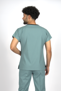 Filiz Yeşili Premium Flex Likralı Unisex Scrubs Doktor Hemşire Forma Üst