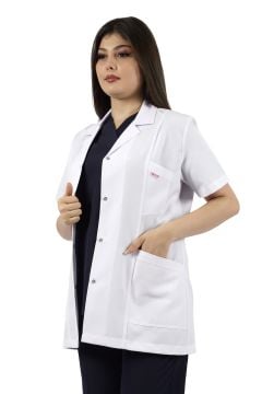 Gömlek Yaka Kısa Kol Kadın Doktor-Öğretmen Önlüğü
