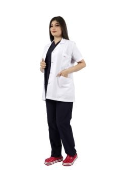 Gömlek Yaka Kısa Kol Kadın Doktor-Öğretmen Önlüğü