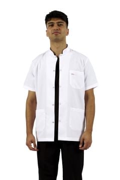 Hakim Yaka Kısa Kol Erkek Doktor-Öğretmen Önlüğü