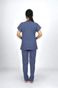 Fırtına Mavi Premium Flex Unisex Likralı Scrubs Doktor Hemşire Üniforma Takım