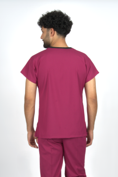 Vişne Çürüğü Premium Flex Likralı Unisex Scrubs Doktor Hemşire Forma Üst