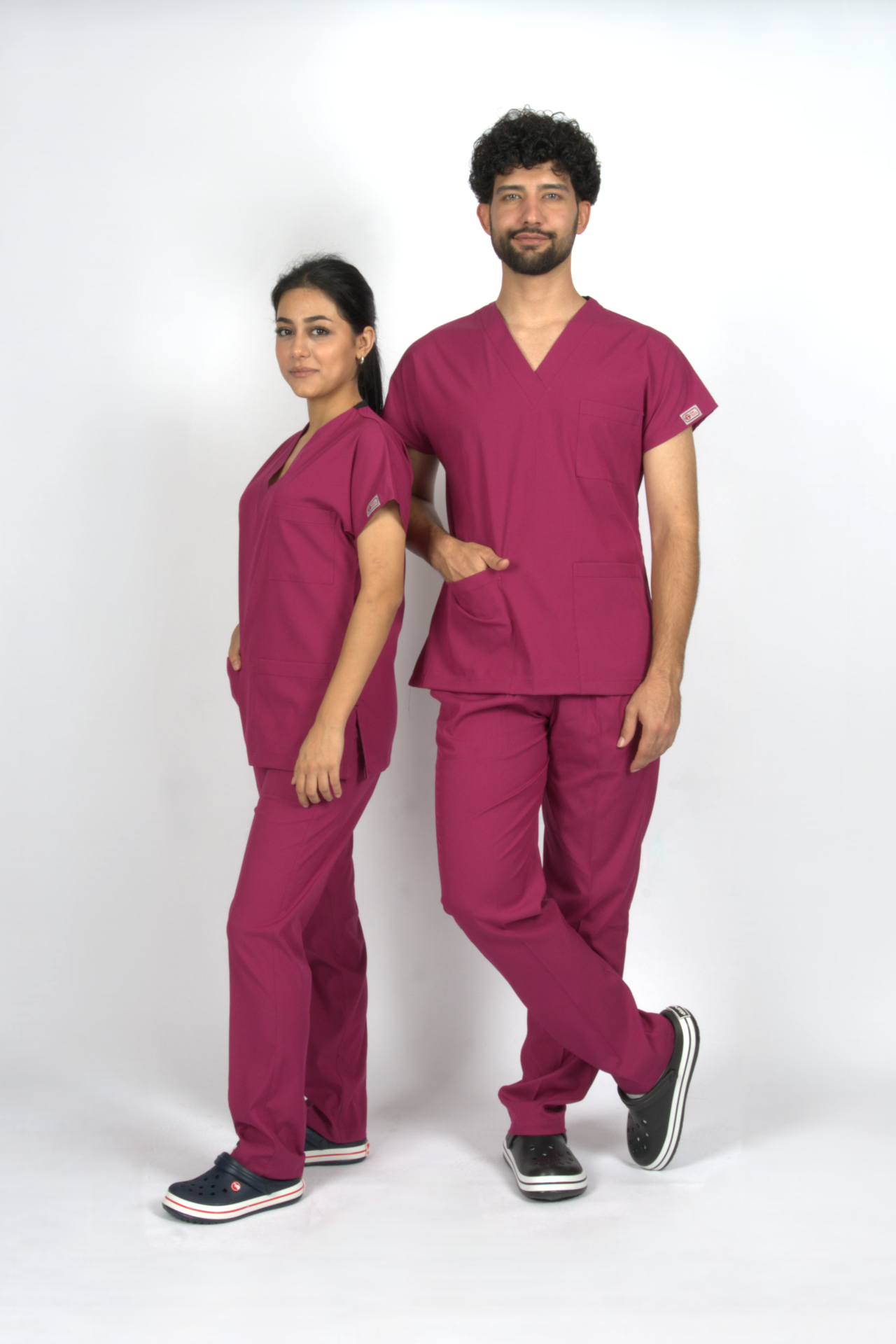Vişne Çürüğü Premium Flex Unisex Likralı Scrubs Doktor Hemşire Üniforma Takım