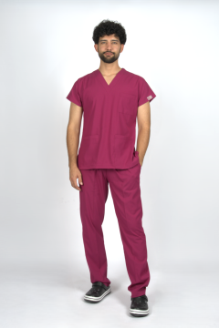 Vişne Çürüğü Premium Flex Unisex Likralı Scrubs Doktor Hemşire Üniforma Takım