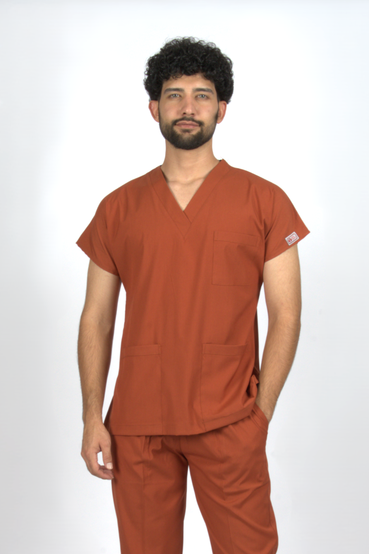 Kiremit Premium Flex Likralı Unisex Scrubs Doktor Hemşire Forma Üst