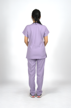 Lila Premium Flex Unisex Likralı Scrubs Doktor Hemşire Üniforma Takım