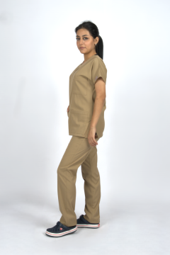 Taş Beji Premium Flex Unisex Likralı Scrubs Doktor Hemşire Üniforma Takım