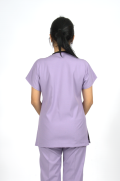 Lila Premium Flex Likralı Unisex Scrubs Doktor Hemşire Forma Üst