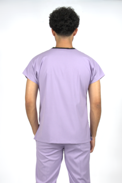 Lila Premium Flex Likralı Unisex Scrubs Doktor Hemşire Forma Üst