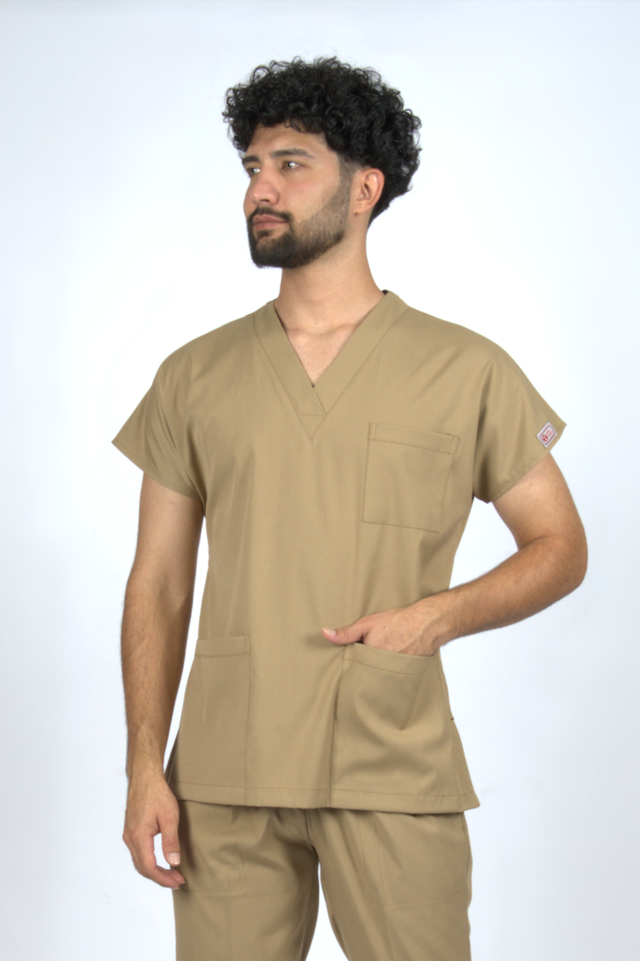 Taş Beji Premium Flex Likralı Unisex Scrubs Doktor Hemşire Forma Üst