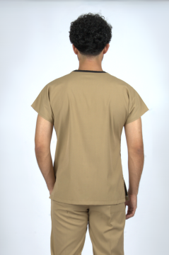Taş Beji Premium Flex Likralı Unisex Scrubs Doktor Hemşire Forma Üst