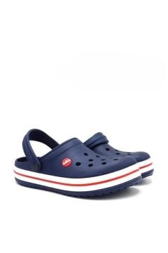 Ortopedik Bay Bayan Lacivert-Kırmızı Crocss Terlik Doktor Hemşire Aşçı Terliği Orjinal Akınal Bella